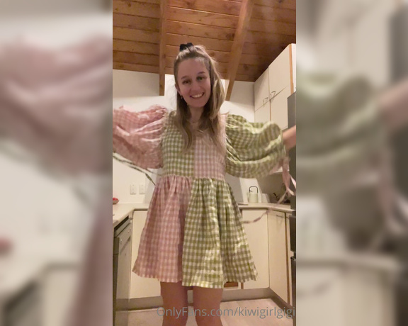 Gigi Miller aka Kiwigirlgigi OnlyFans - Got a pretty, new watermelon dress! And when I do spins you get to see my cute little butt & pussy