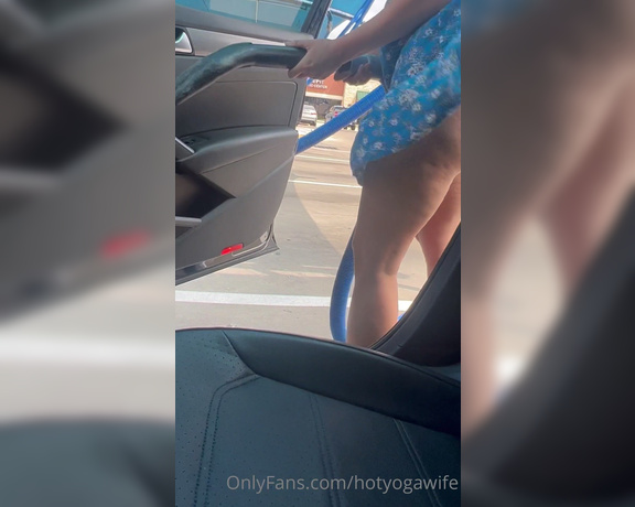Hotyogawife OnlyFans - Just having fun while shopping for furniture and car washing the salesman got a nice look at my bi