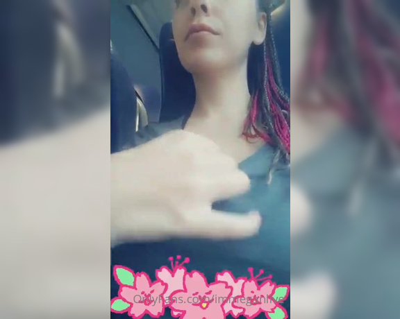Immeganlive OnlyFans - Licking my tits  while on the train