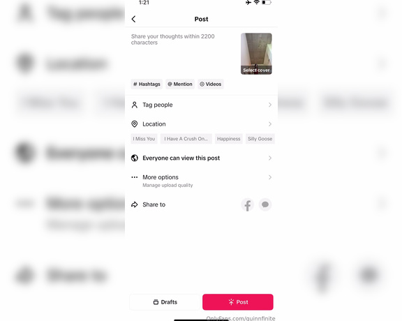 Quinn Finite aka Quinnfinite OnlyFans - This happens like every other attempt at making a TikTok btw my boobs do NOT cooperate