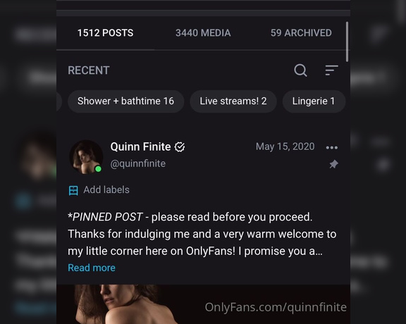 Quinn Finite aka Quinnfinite OnlyFans - JUST SO U KNOW my content is organized into categories! You can find the albums on my profile (and c