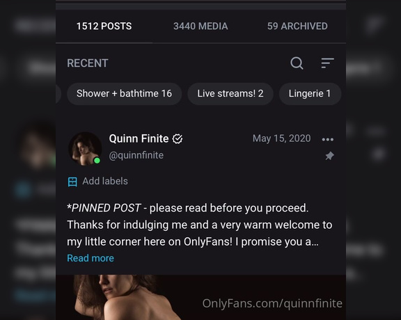 Quinn Finite aka Quinnfinite OnlyFans - JUST SO U KNOW my content is organized into categories! You can find the albums on my profile (and c