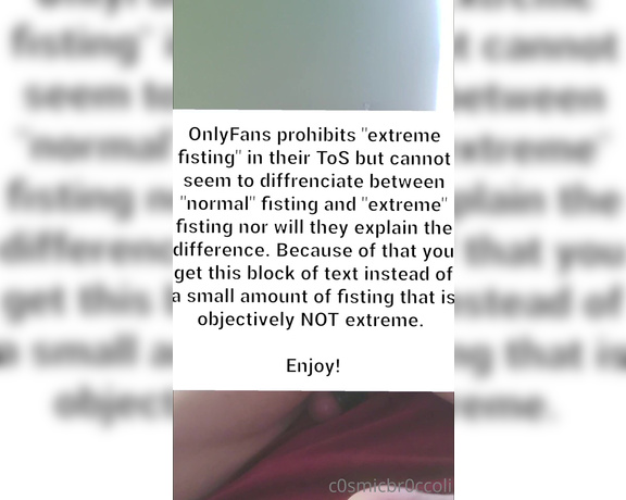 Cosmicbroccoli OnlyFans - Re upload of a video that OF removed without telling us why Definitely worth rewatching