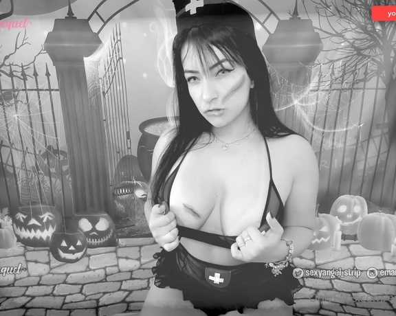 Emanuelly Raquel aka Emanuellyraquel OnlyFans - Halloween scary porn dark nurse two toys BBC video porno de terror enfermeira dark com dois brinq