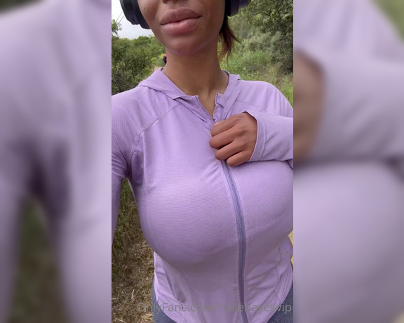 Halle Hayes OnlyFans aka Hallehayesvip - On a hike with my dog!