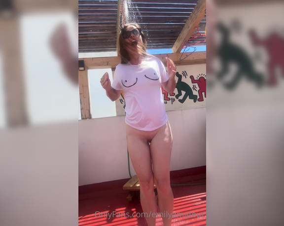 Emilyamateur OnlyFans - Its hot on the rooftopand I have no pool, so I made a shower up thereno hot water, but one o