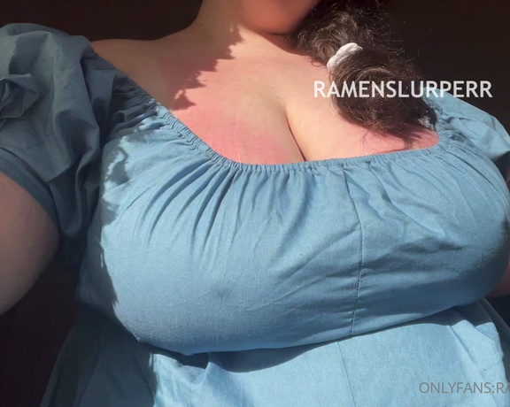Marie Sweets BBW aka Ramenslurperr OnlyFans - Got rejected on my date If I showed up braless in this little blue dress, would you reject me, too