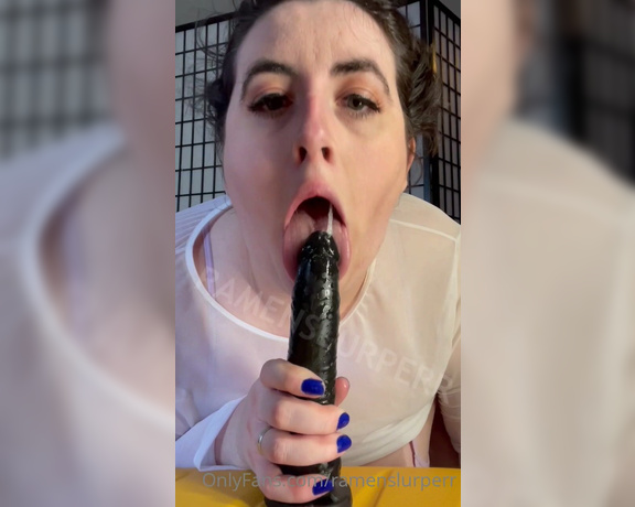 Marie Sweets BBW aka Ramenslurperr OnlyFans - Your gf misses you and sends you a video of her drooling, gagging and titty fucking a dildo so yo