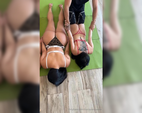 Thicc Asian Baddie aka Thiccasianbaddie OnlyFans - The best way to bond with my girls is to get stretched out together @stretchmasters @jasmineteaa @