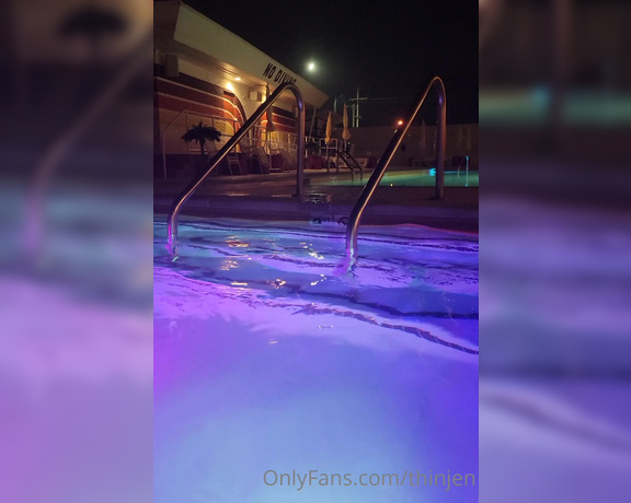 Thinjen OnlyFans - Last night I had the hotel pool all to myself I decided to share the hot tub and a dip in the pool