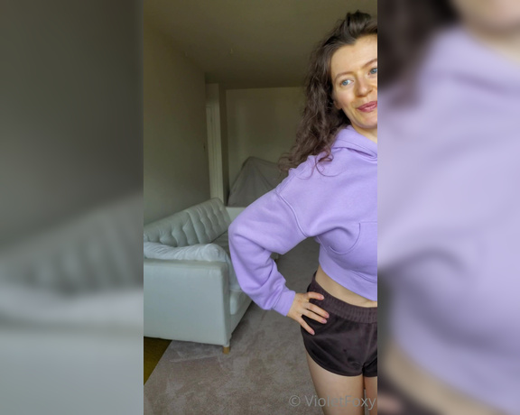 Violet Foxy aka Violetfoxy OnlyFans - Hoodie teeeease with pretty curls Topless nudity only a little bit, mostly tease hand bra Do y 2