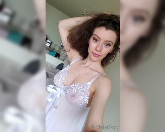 Violet Foxy aka Violetfoxy OnlyFans - Teasing you with my tits in a sexy lace babydoll