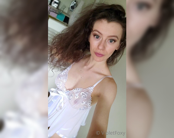 Violet Foxy aka Violetfoxy OnlyFans - Teasing you with my tits in a sexy lace babydoll