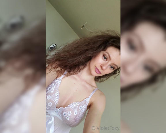 Violet Foxy aka Violetfoxy OnlyFans - Teasing you with my tits in a sexy lace babydoll