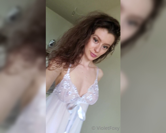 Violet Foxy aka Violetfoxy OnlyFans - Teasing you with my tits in a sexy lace babydoll