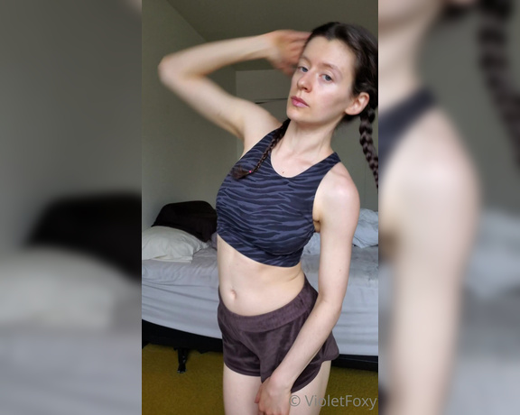 Violet Foxy aka Violetfoxy OnlyFans - Sexy wiggles in booty shorts and braids Plus a quick boob flash! Helloo Armpits ) 2