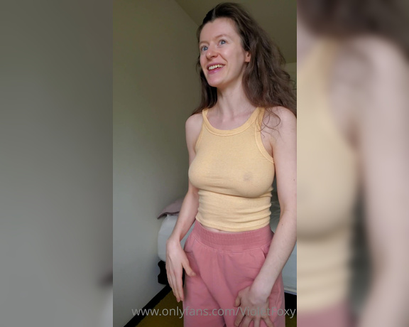 Violet Foxy aka Violetfoxy OnlyFans - Tease and boob flash in a yellow top, and showing you a red lipstick i bought for a photo set 2