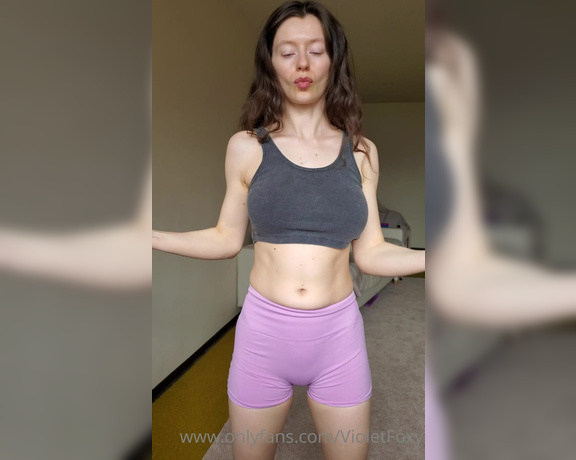 Violet Foxy aka Violetfoxy OnlyFans - Purple shorts, titty drop and strip nude boing boing 1