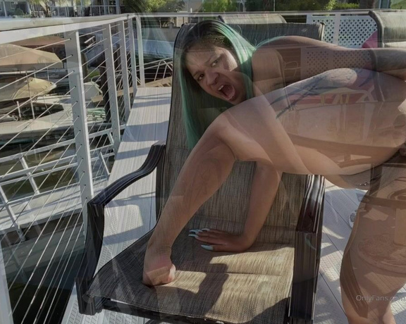 Youneedkaycee OnlyFans - Fucking my ass with my new dildo on the deck