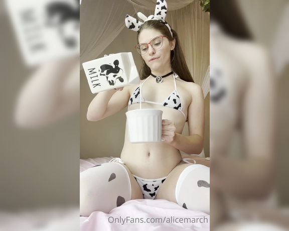 Alice March aka Alicemarch OnlyFans - Good morning babe Im just a cow looking for a bull to milk May I stroke your cock until you sh 2