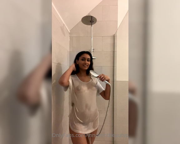 Kayla Kapoor aka Innocentbeautypremium OnlyFans - Love how my nipples peek through a wet white shirt 1