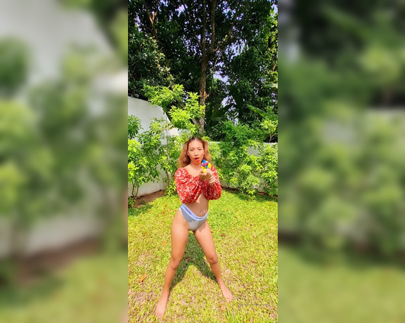 Miya Maze aka Miyamaze OnlyFans - Have you seen how much fun I had out in the sun with my watergun yet After this I strip down and