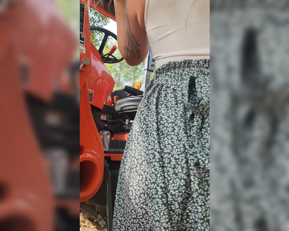 CamoHunny aka Camohunny OnlyFans - I had so much fun on my tractor with my new toy from a special sub Tip this post 899 for the ful