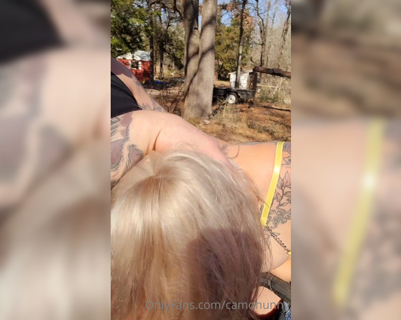 CamoHunny aka Camohunny OnlyFans - Blooper Saturday a hawk flew over my chicken coop while giving head on the tractor for a custom