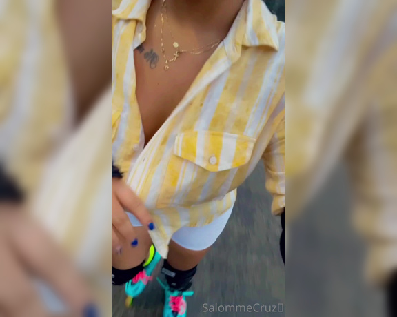 SalommeCruz aka Salommecruz OnlyFans - Lets skate for a while, and when I fall, welcome me with a hard cock so I can sit down lol 1