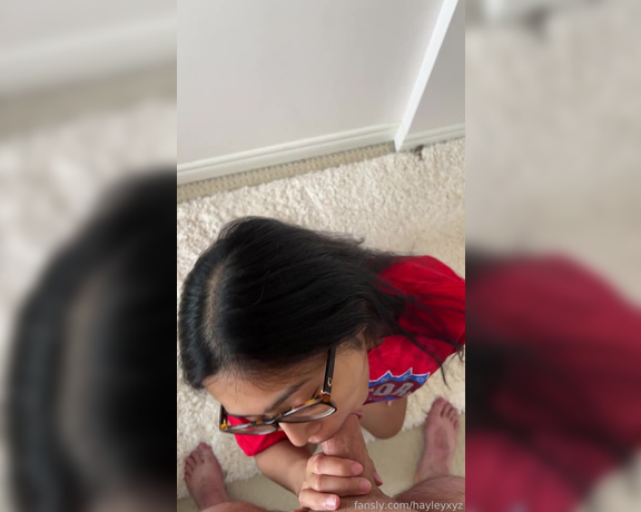 Hayleyxyz Fansly - Sucking cock and getting covered in cum with my glasses on