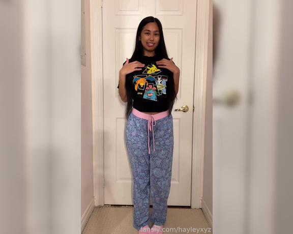 Hayleyxyz Fansly - Like my cute innocent PJs Ive got a surprise under my outfit though Stroke your cock fo