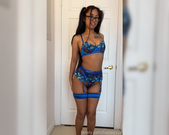Hayleyxyz Fansly - Showing off my new lingerie for you and riding my dildo I make such a creamy mess and org