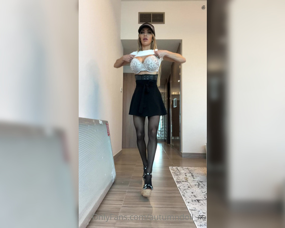 Autumn Blair aka Autumndoll_xo OnlyFans - My outfit of the day Skirt, stockings, and wedges