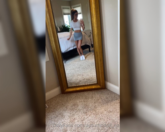 Autumn Blair aka Autumndoll_xo OnlyFans - Girls Size 6 skirt, White Cropped T shirt, and Runners Perfect combo for groceries