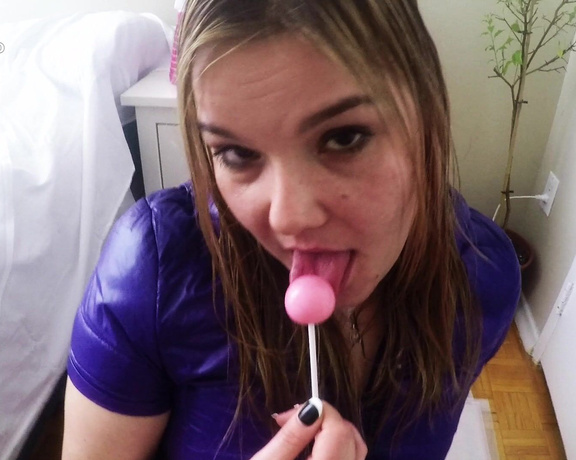 Dirtykristy Purple Jacket Pink Lollipop Blowjob