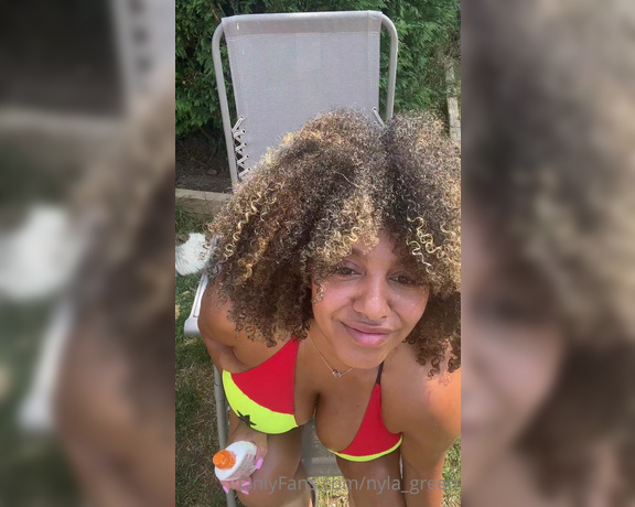 Nyla Green aka Nyla_green OnlyFans - Here’s a lil video back when I could tan in he garden and give my neighbours a show greasing myself