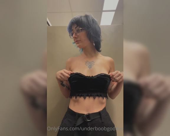 under boob queen aka Underboobgoddess OnlyFans - Someone almost walked in on me do i care tho nah