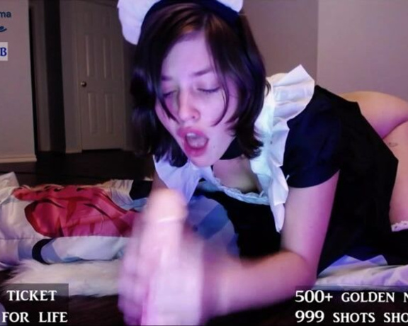 Emma Choice aka Emmachoice OnlyFans - EPIC dildo show, dick sucking, pussy job, buckets of cumlube dressed as a kawaii lil maid!!