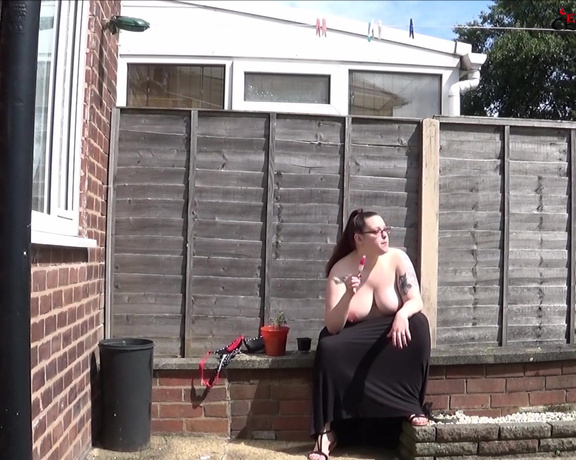 Emma Celeste Topless Ice Lolly Garden Fun