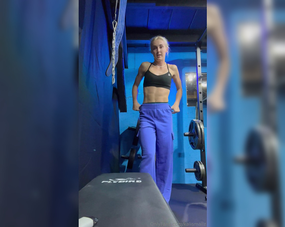 Kali aka Kalismallz OnlyFans - Put up a new sign in the gym had to strip infront of it as soon as I finished
