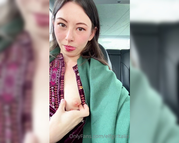 Talia aka Elfgirltalia OnlyFans - Little bit of an awkward video cars aren’t that conducive to doing sneaky tease videos but I gave