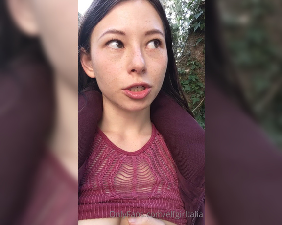 Talia aka Elfgirltalia OnlyFans - Coffee chat! With tits outside