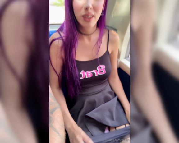 Pillow aka Wollip OnlyFans - Got some videos and pics on a bus also fun fact, when i got off this bus my skirt was like tucke 2
