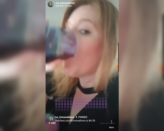 Kim Swallows aka Kimswallows OnlyFans - Live stream too hot for IG I made sure to download it before it could get removed I was partying