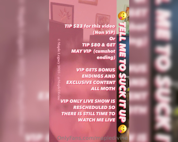 Maple aka Mapledivine OnlyFans - My lips are so swollen after this one Tip $23 to unlock OR TIP $80 (cumshot bonus ending) MAY VI 1