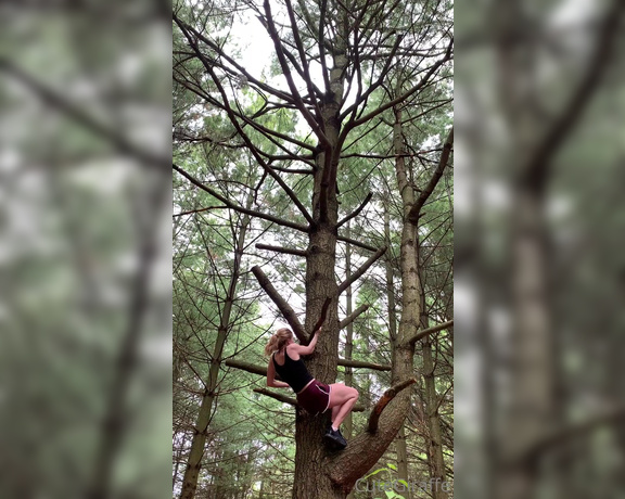 Kendra Clark aka Cutegiraffe OnlyFans - Went to my favourite spot and climbed a tree D saw another pretty tree with flowers on it too I ge 1