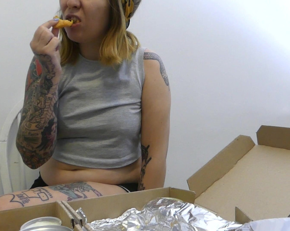 Feliciafisher Stuffing Mukbang Belly Show Off Pt