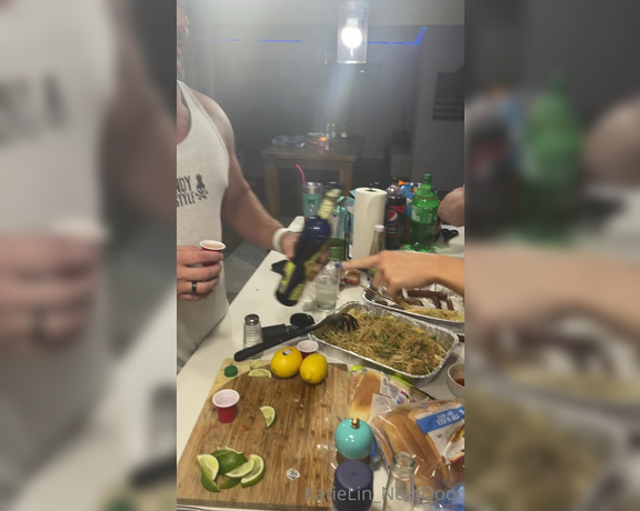 Katie Lin  Next Door aka Katielin_nextdoor OnlyFans - This is how the Lin sisters party, some fun with TikToks and definitely a lot of food and drinks 2