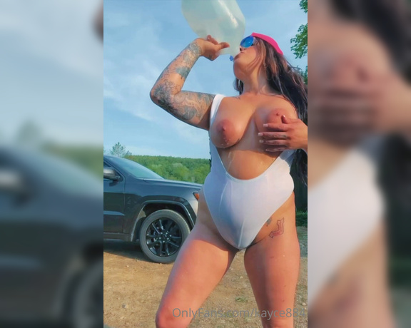 Kayce884 aka Kayce884 OnlyFans - Trying to stay hydrated on the hottest day so far this yearI usually tan naked as well