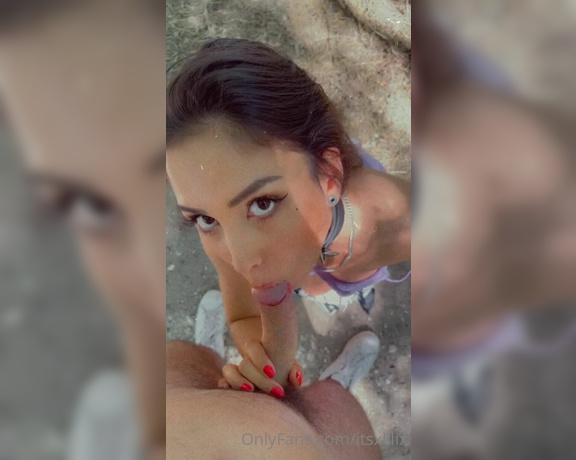 Lili aka Itsxlilix OnlyFans - Have you seen my new BJ vdeo in public place A lot of cum on my face and MOUTH